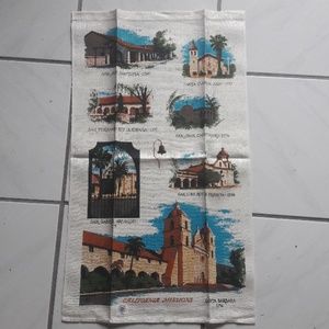 Vintage "California Missions" kitchen towel